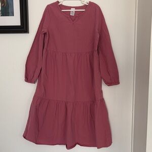 Carters Girls' Pink Long Sleeve Embroidered Dress 8/8A